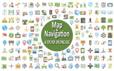 Map and Navigation Icon Set for Location-Based Projects