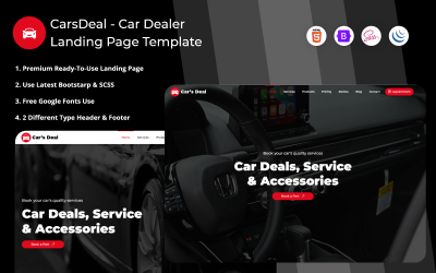 CarsDeal - Landingpage-Vorlage für Autohändler