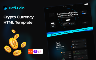 DefiCoin - Modèle HTML5 pour le trading de crypto-monnaies