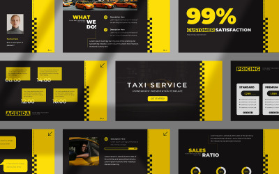 Modèle de présentation Google Slides sur les services de taxi