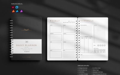 Dagelijkse planner sjabloon voor InDesign, MSWord