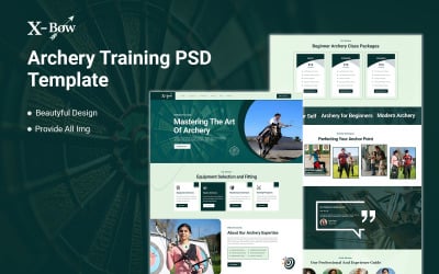 X-Bow - Arrow And archery Training PSD Template