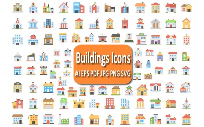 Versatile Buildings Icon Pack for Urban and Architectural Projects