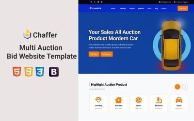 Chaffer - Modèle de page de destination HTML pour enchères et offres multiples