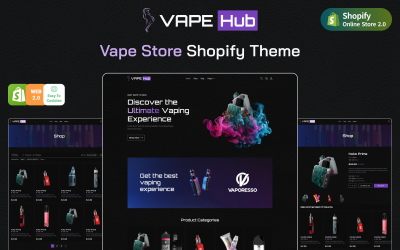 Магазин Vapehub – тема Shopify для магазину вейпів, тютюнових виробів та електронних сигарет