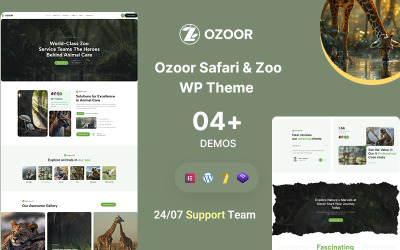 Ozoor – Tema WordPress para safaris en zoológicos y animales del entorno