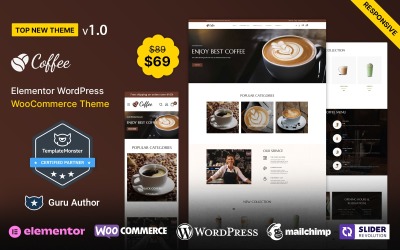 Kaffe - Te och kaffebutik WordPress WooCommerce-tema