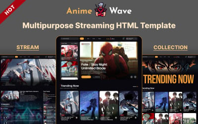 Anime Wave - Modello di sito Web HTML per film anime, manga e K-pop