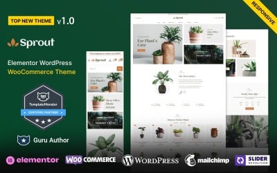 Sprout – адаптивна тема Elementor WooCommerce для розплідників і магазину рослин