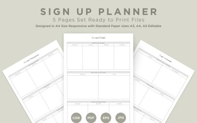 Sign Up Planning Pages Set V-12