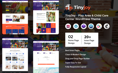 TinyJoy – Játszótér és gyermekfelügyeleti központ WordPress téma