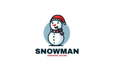 Snowman Simple Mascot Logo