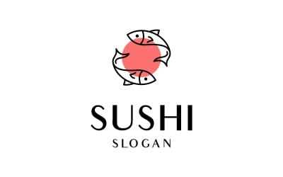 Fish Sushi Japanese Food Restaurant Logo