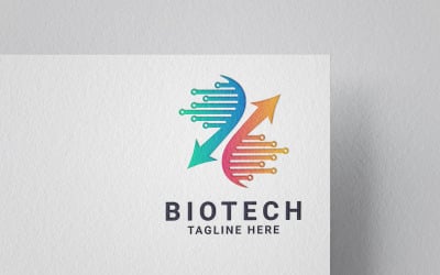 Biotech development logo template design.