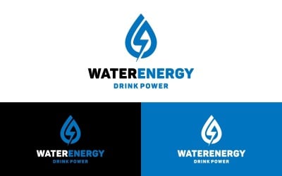 Water Energy Drink Power Logo