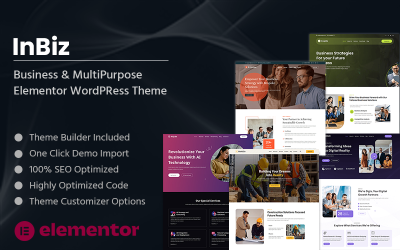 InBiz – бізнес та багатоцільова тема WordPress Elementor