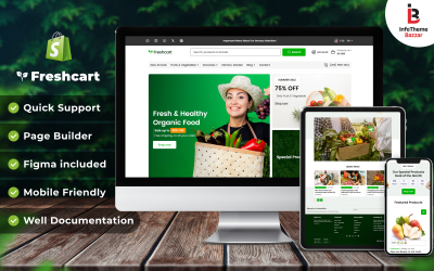 Freshcart – Bio-Lebensmittel, Gemüse und responsives Shopify 2.0-Theme