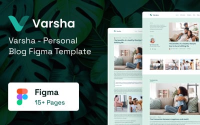 Varsha - Modèle Figma pour blog personnel