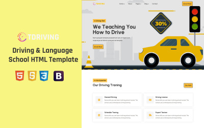 Tdriving - HTML-шаблон для автошколы и языковой школы