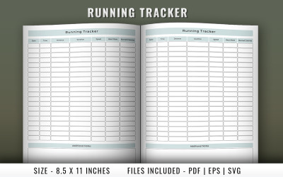 Running tracker log book interior pages