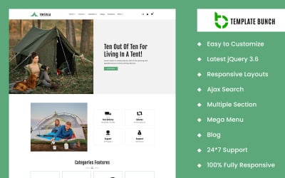 Tent Zilla - Адаптивна тема Store Shopify для електронної комерції