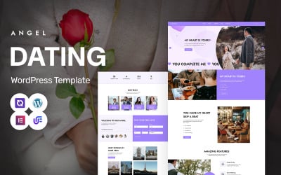 Angel - Thème WordPress Elementor pour plateforme de rencontres et services relationnels