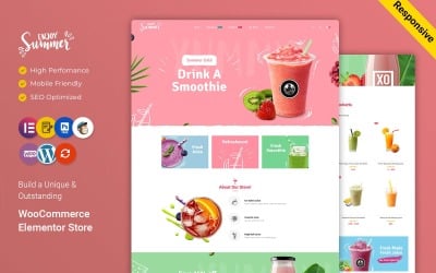 Été - Thème WordPress WooCommerce pour glaces, boissons, jus et shakes