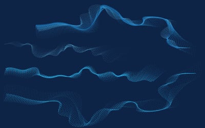 Abstract digital wave with dot particles. Vector illustration design template v.2