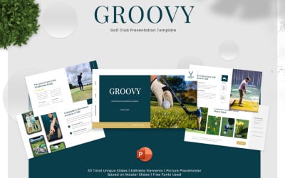 Groovy - Modello di presentazione PowerPoint per mazze da golf