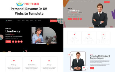 Portffolio - Plantilla de sitio web HTML para currículum vitae personal o CV