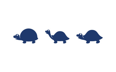 Silhouette Turtle animal cartoon icon vector illustration design template v.4