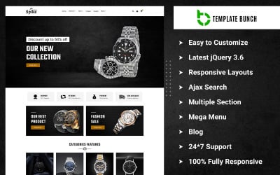 Spike Watch - E-ticaret için Duyarlı Opencart Teması