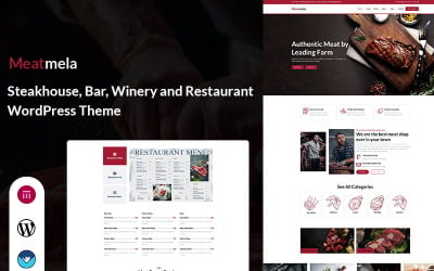 Meatmela – Steakhouse, bár, pincészet és étterem WordPress téma