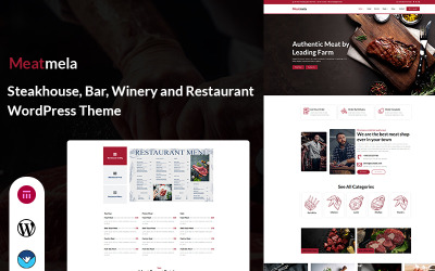 Meatmela - Steakhouse, bar, wijnmakerij en restaurant WordPress-thema