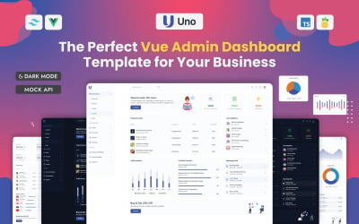 Uno - Dashboard di amministrazione di Vue 3 con ShadCN, Tailwind CSS e TypeScript