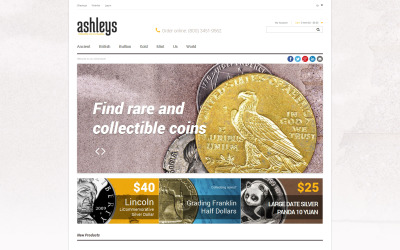 Numismatist&amp;#39;s Store Magento-thema