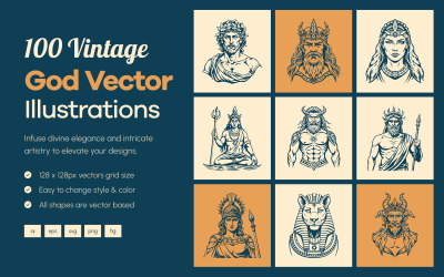 Vintage God Vector Illustration