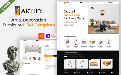 Artify – HTML-шаблон студії дизайну мистецтва й сучасного декору