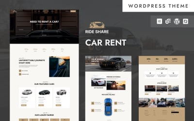 Ride Share - Car Rental And Booking Services WordPress Elementor Theme