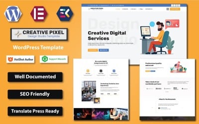 Creative Pixel – Design Studio WordPress Elementor-sjabloon