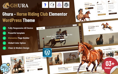 Ghura - Paardrijclub Elementor WordPress-thema