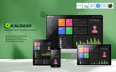 Kaldash UI – Modelo de administração Next.js 15