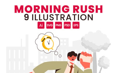 9 Morning Rush Hour Illustration