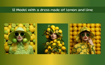 Woman with a dress made of lemon