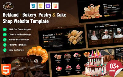 Bekland - Bakery, Pastry And Cake Shop Website Template