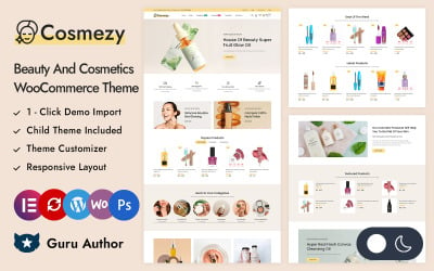 Cosmezy - Салон красоты и магазин косметики Elementor WooCommerce Адаптивная тема