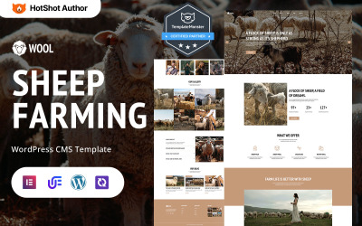 Tema Elementor de WordPress para cría de ovejas, ganadería y ganadería de lana