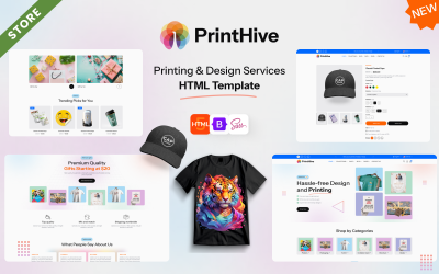 Print Hive - Modello HTML per negozio di servizi online di progettazione e pittura