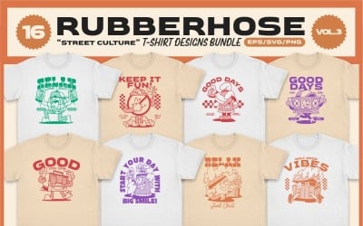 Комплект дизайнов футболок Rubberhose Street Culture, том 3