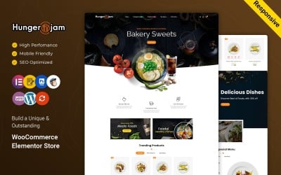 Hungerjam – Kavárna a restaurace a motiv WooCommerce Store reagující na jídlo